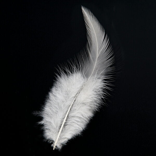 腰毛 オフホワイト 小 20本 3-6cm 装飾用の羽根白い短い羽根 <br>【羽 手芸 フェザー アクセサリー パーツ アクセサリ しゅげい】