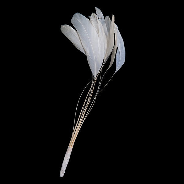 髪飾り 白 15-20cm 【羽根 アクセサリー パーツ 羽 フェザー 手芸 アクセサリ しゅげい】