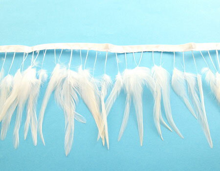 フェザーテープ腰毛白 (ストラップ)白い羽根 white feather