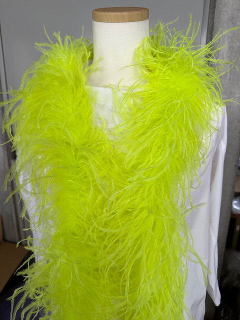 羽 オーストリッチボア4P Neon Yellow 舞台衣装 ダンス衣装 ドレス衣装
