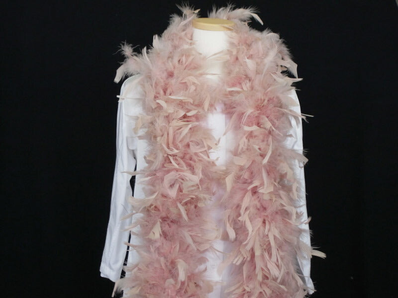 キャンドルマラボー (ライトピンクブラウン)<br>豊富な羽根を利用したマラボーとボア【羽 ラテンドレス 社交ダンス ソシアルダンス ダンス衣装 インディアン風 ネイティブアメリカン ダンサー デコレーションにどうぞ】