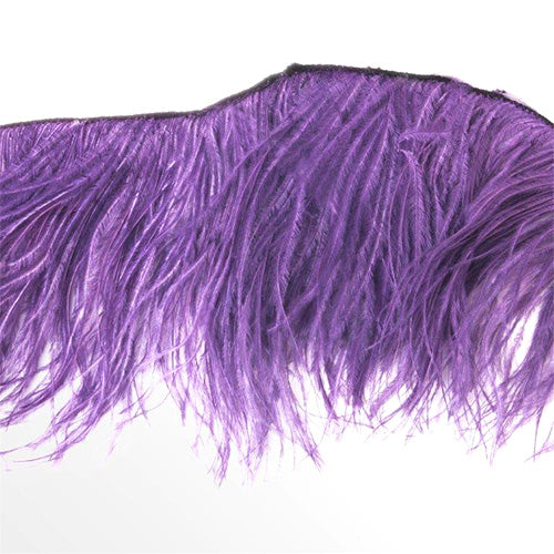 フリンジ 45cm (アメジスト) この羽根はディスプレイ、アクセサリー、ヘットドレス等に使用されてます。【装飾 衣装縫い付け 羽根 ふわふわ羽根 】