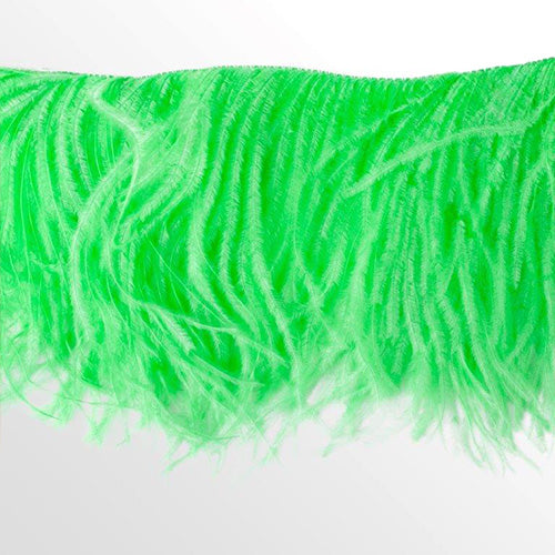 フリンジ 45cm(ケリーグリーン) この羽根はディスプレイ、アクセサリー、ヘットドレス等に使用されてます。【装飾 衣装縫い付け 羽根 ふわふわ羽根 】