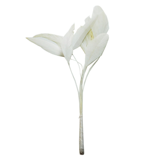 髪飾り　白 15-20cm 【羽根 アクセサリー パーツ 羽 フェザー 手芸 アクセサリ しゅげい】