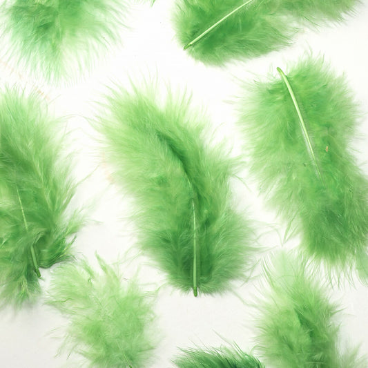 羽 フラット中ｸﾞﾘｰﾝ 羽 飾り 羽根 髪飾り 羽　ビーズ　 天使の羽根　羽　ディスプレイ 羽 エンジェルシャワー 羽根　アクセサリー　羽根 ヘットドレス　羽根　コサージュ