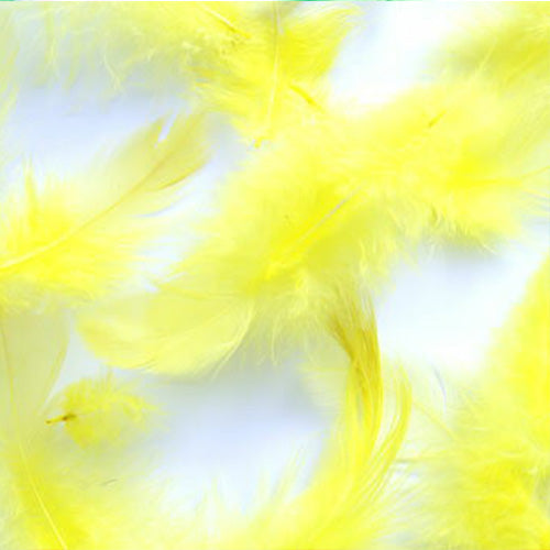 羽 募金羽根 黄色 イエロー 5g 黄色の羽根  羽 髪飾り 羽 手芸 羽 ビーズ 羽 帽子飾り　ドリームキャッチャー