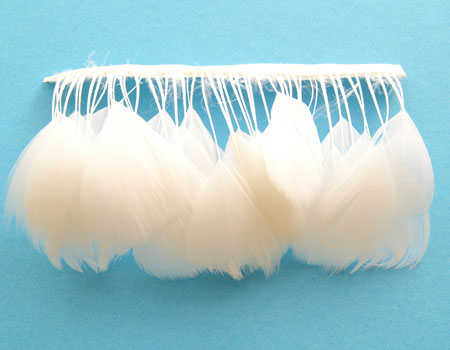 羽根　白　フェザーテープ （白）10cm 羽根　ホワイト テープ状　