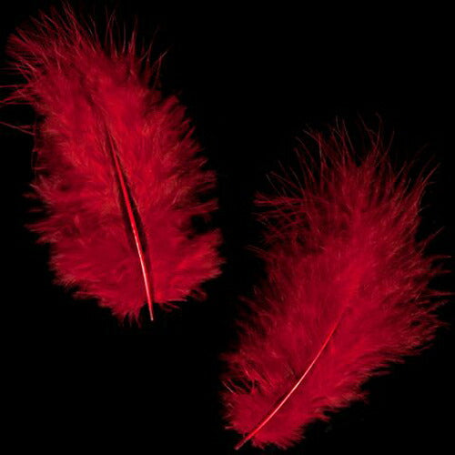 羽 フラット中 赤 羽 飾り 羽根 髪飾り 羽　ビーズ　 天使の羽根　羽　ディスプレイ 羽 エンジェルシャワー 羽根　アクセサリー　羽根 ヘットドレス　羽根　コサージュ