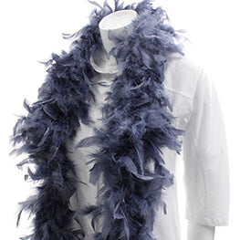 キャンドルマラボー （ダークグレイ青）<br>豊富な羽根を利用したマラボーとボア！ダンス コスチュームなどに是非！