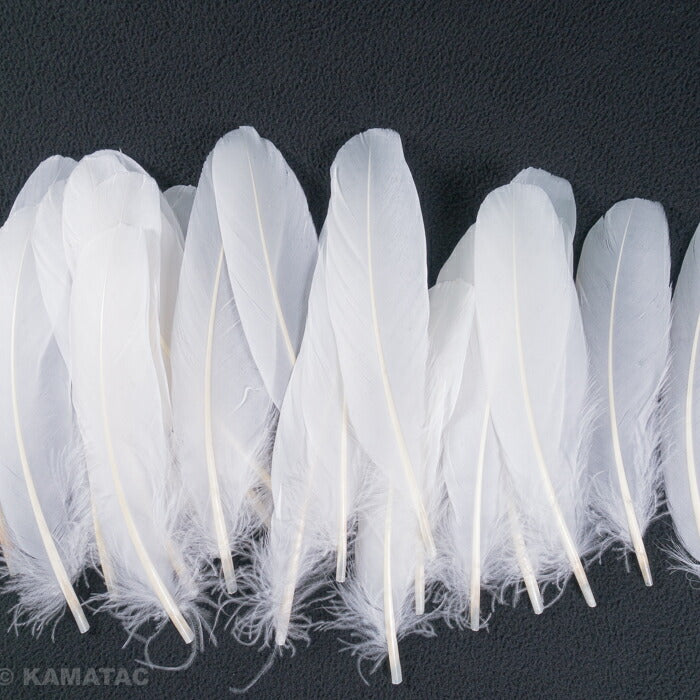 羽 グース ホロ<br>（12-16cm）20枚 【装飾用】 白い羽根 天然羽根 フェザー アクセサリー パーツ 羽 手芸 しゅげい アクセサリー】