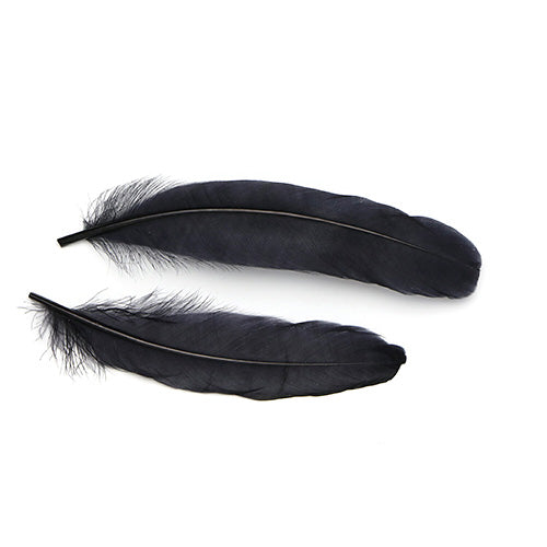 グース 黒染 10本 <br>【黒い羽根 フェザー アクセサリー パーツ 羽 手芸 しゅげい アクセサリ】