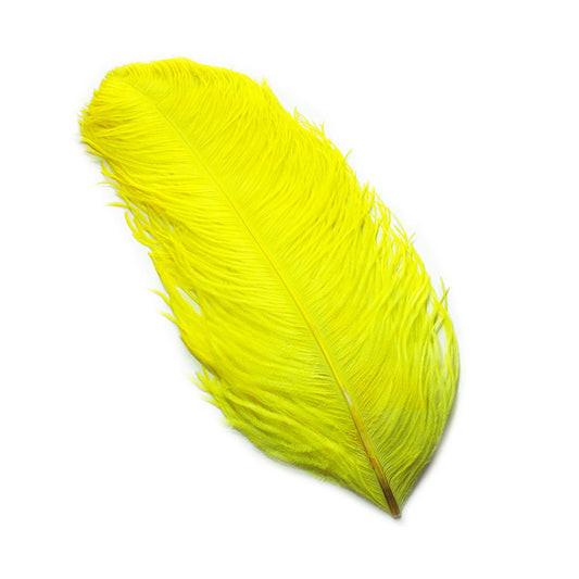 オーストリッチ 45～55cm （黄） この羽根はディスプレイ、アクセサリー、ヘットドレス 羽 髪飾り　舞台衣装 ダンス衣装