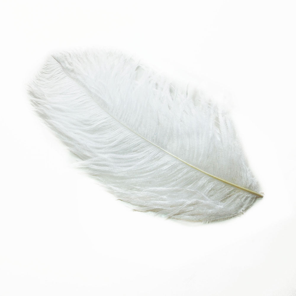 オーストリッチ45～55cm 羽根 （白） <br>【羽_インテリア_手芸_アクセサリー_パーツ_フェザー_しゅげい_アクセサリ】羽 髪飾り　舞台衣装 ダンス衣装