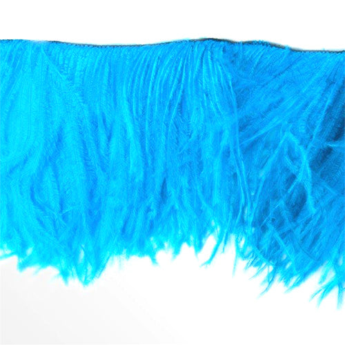 フリンジ 45cm （ターコイズブルー） この羽根はディスプレイ、アクセサリー、ヘットドレス等に使用されてます。【装飾 衣装縫い付け 羽根 ふわふわ羽根 】