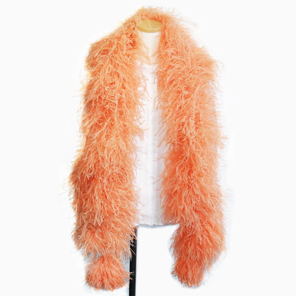 羽 オーストリッチ　ボア　アプリコット 舞台衣装 ダンス衣装