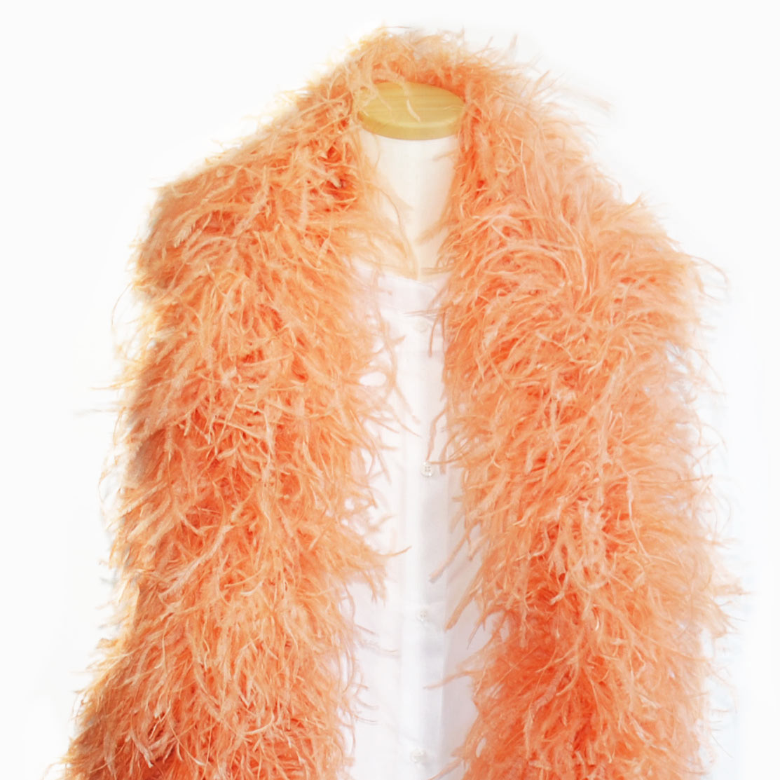 羽 オーストリッチ　ボア　アプリコット 舞台衣装 ダンス衣装