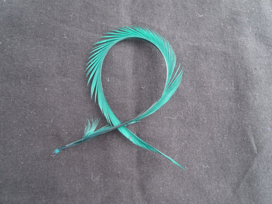 羽 ビヨット　緑 ５本【装飾用】【羽根】【フェザー アクセサリー パーツ 羽 手芸 アクセサリ しゅげい 羽根飾り】羽 髪飾り 羽 手芸 羽 ビーズ 羽 帽子飾り