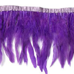 羽根テープ フェザーテープ(Tape-12)10-15cm【羽 パープル 150本 ラテンドレス 社交ダンス ソシアルダンス ダンス衣装 インディアン風 ネイティブアメリカン ダンサー　デコレーションに